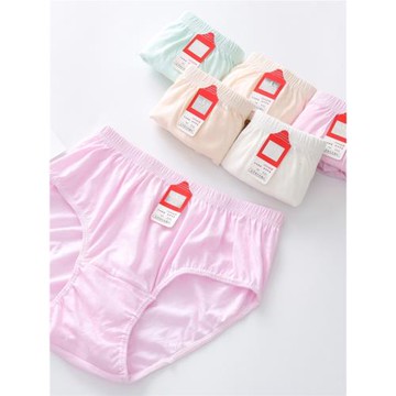 6條女內褲純棉中老年純色三角褲中高腰媽媽女士全棉短褲70-200斤