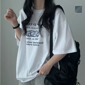 Vuja de 純棉 t恤 短袖衣服 上衣 oversize T恤 潮流衣服 夏天衣服 ins風 圖案印花上衣 寬鬆
