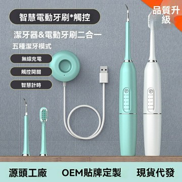 【聲波潔牙】電動牙刷 成人牙刷 美牙儀 潔牙器 洗牙器 智能觸控 USB快充 強力去漬 去除牙結石 家庭口腔護理必備