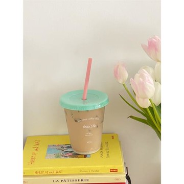 阿寶-原創自制韓風ins小眾法式夏日咖啡杯塑料吸管杯大容量隨手杯