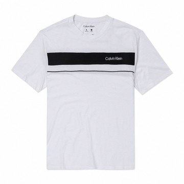 Calvin Klein CK 熱銷刺繡文字圖案短袖T恤-白色