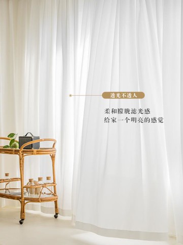 幻影紗窗簾紗簾透光不透人客廳飄窗陽臺白色窗紗2023年新款白紗