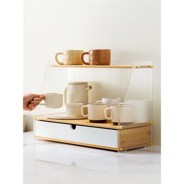 亞克力杯架置物架子水吧臺面水杯茶杯架咖啡杯桌面收納展示柜防塵