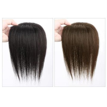 【米蘭精品】真髮髮片補髮塊-真人髮半手織瑞士網頭頂補髮片女假髮2色74jg12