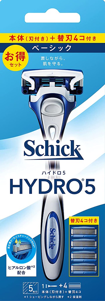 Hydro SCHICK (Chic) Hydro 5 Basic Combo Pack (Holder (with blade)+4 replacement blades) With skin gu