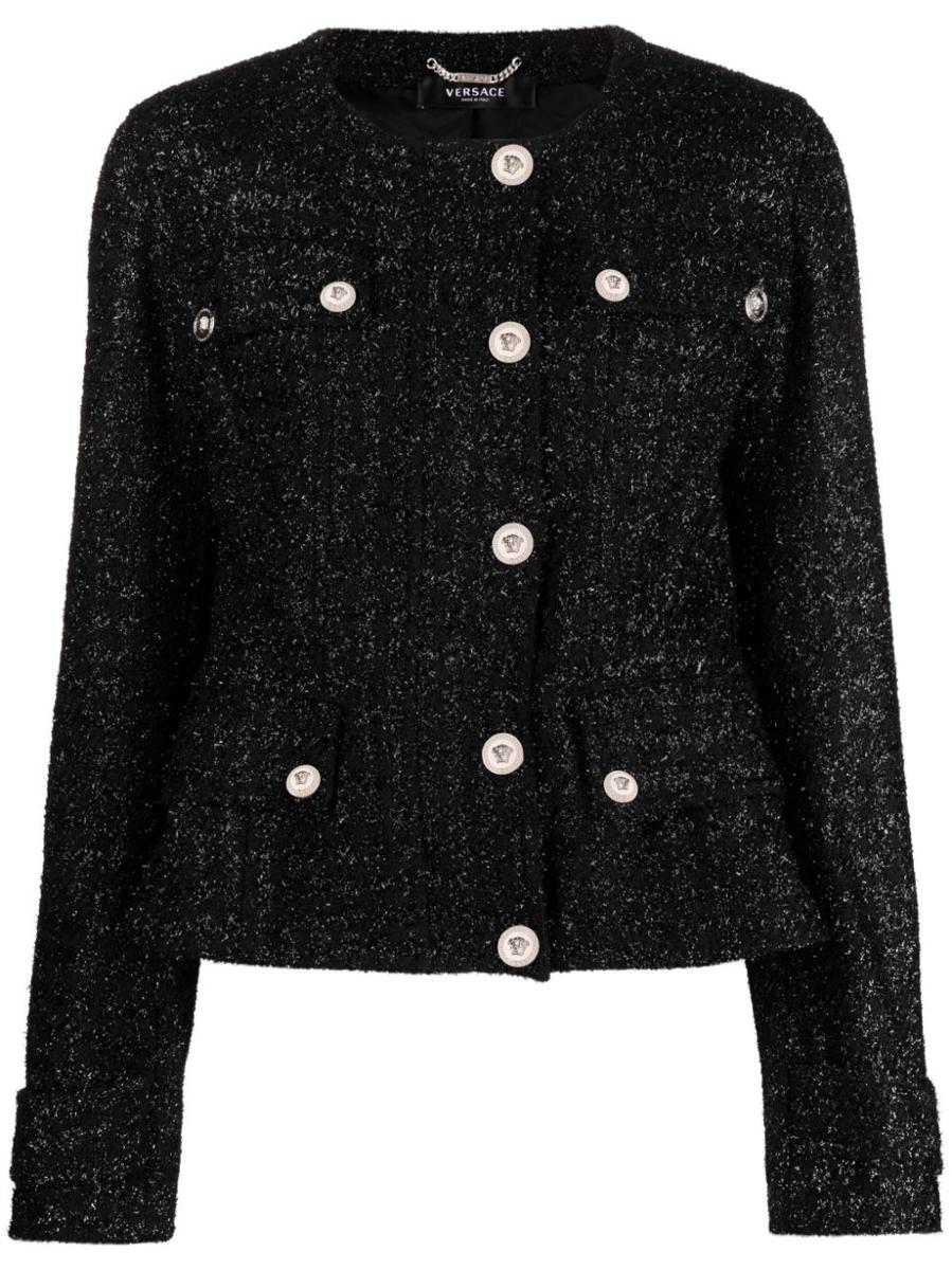 VERSACE Vichy tweed jacket