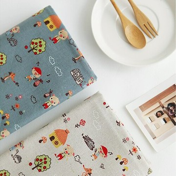 棉麻 DIY手工布料 窗簾布 桌布 小豬的日常系列 CT2895