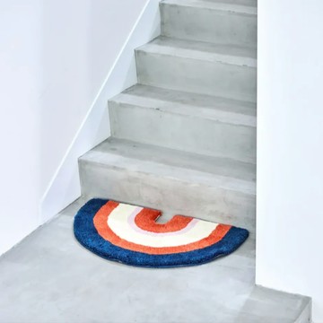 日本製 手工簇絨地墊 天晴彩虹 深藍