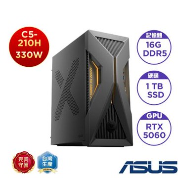 ASUS 華碩 H-T500MV-05210H269W6 桌上型電腦 (Intel Core 5 210H/16GB/1TB SSD/RTX5060 8GB/330W/Win11 Home)