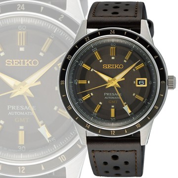 SEIKO Presage Style60's GMT雙時區機械錶-棕色錶帶 SSK013J1/4R34-00B0J_SK028 送禮 禮物 推薦