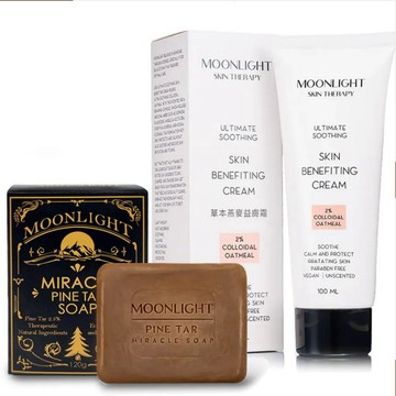 【Moonlight 莯光】燕麥松焦油強強聯手舒緩組 乾敏肌 異膚舒緩 乾肌舒緩 敏弱肌 保濕乳 松焦油 敏感