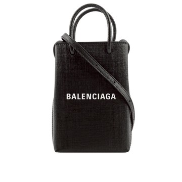 [平輸]BALENCIAGA Logo購物手機袋(黑色)