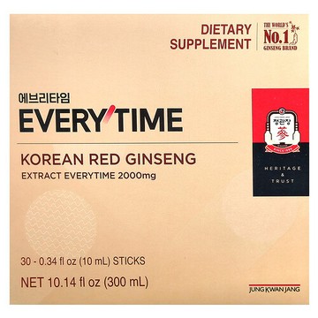 JungKwanJang, 高麗紅參提取物，每次，30 條，每條 0.34 液量盎司（10 毫升）
