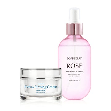 【古寶】大馬士革玫瑰純露250ml + 南極冰河賦活抗老精華霜 50g