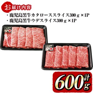 b0-115 鹿児島黒牛すき焼き用スライス 計600g