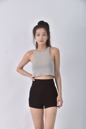 (S) 【安于晴Charlene私服】lalala高腰質感黑色短褲