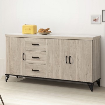 MUNA家居 萊德5.3尺岩板餐櫃/碗盤櫃下座(共兩色) 161X39.4X85.2cm