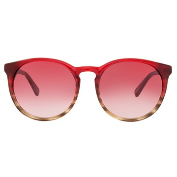 【ANNA SUI 安娜蘇】復古雙色紋路線條設計款眼鏡(紅) AS822204