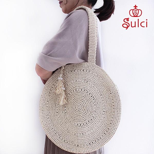 Sulci スルシィ ラフィア ベイブバッグ 手編みトート 肩掛けもOK