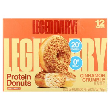 Legendary Foods, 蛋白甜甜圈，肉桂酥點杯，12 包，每包 2.2 盎司（63 克）