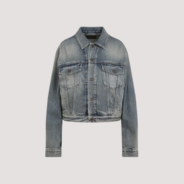 Balenciaga Rhinestone Logo Denim Jacket