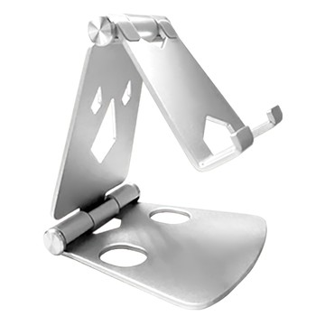 輕巧版雙折疊支架  鋁合金材質  手機/平板通用  銀色  1盒