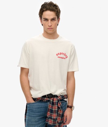Superdry Men's Neo Trad Tattoo Loose T-shirt White Size: S