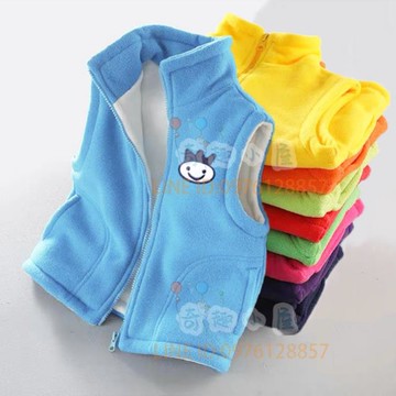 雙層加厚兒童馬甲搖粒絨春秋冬款坎肩中大童外穿刺繡馬夾背心【不二雜貨】