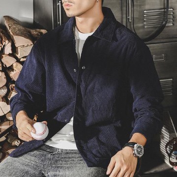 杰雷諾美式重磅復古千鳥格長袖襯衫男春季2025年新款春秋襯衣外套