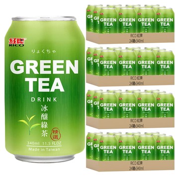RICO 紅牌 冰釀綠茶  340ml  96罐