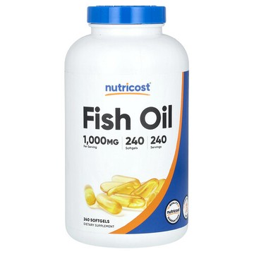 Nutricost, 魚油，1000 毫克，240 粒軟膠囊