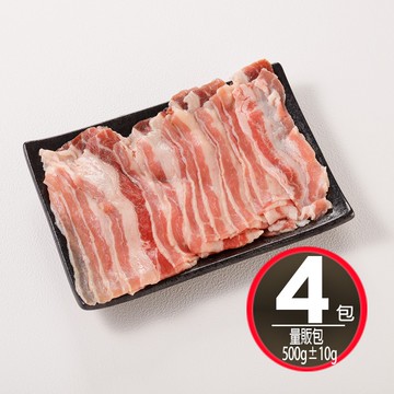 【華得水產】美國牛五花肉4包組 (量販包500g/包)