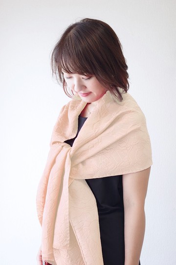 filtango 披肩 METARU 玫瑰格子圖案 ROSE BEIGE