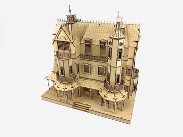 哥特式娃娃屋套件 |木製娃娃屋 |哥特式大廈 | DIY娃娃屋