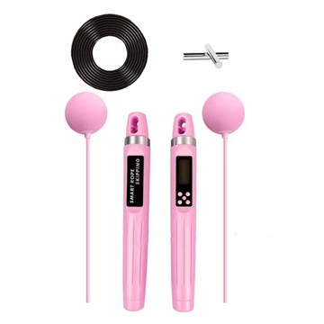 TMT 升級版 快充跳繩/計數跳繩 跳繩 + 大球 + 繩子 + 負重 + Type-C充電線 + 彩盒  1組  3m  粉色