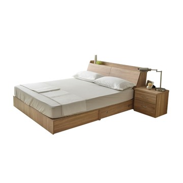 【UHO】秋原-橡木紋6尺雙人加大3件組(加強床底)