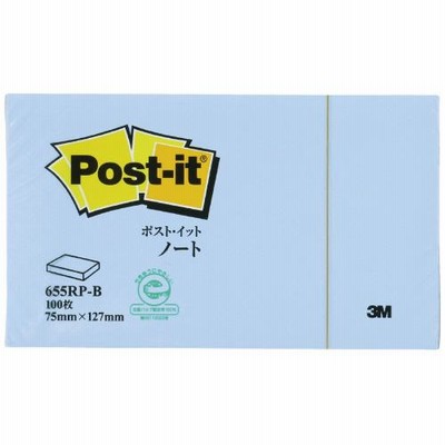 スリーエムジャパン　Post-it 再生紙ノート 655RP-B ブルー