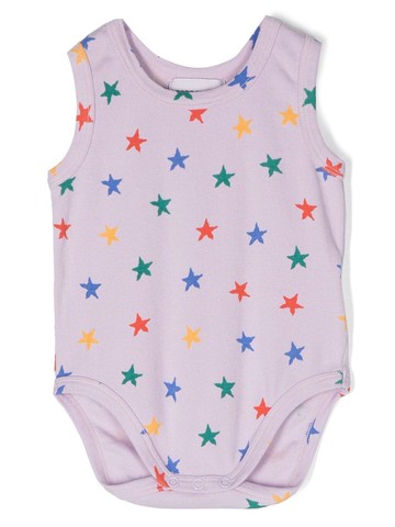 Bobo Choses - star-pattern bodysuit - kids - Organic Cotton/Elastane - 6 mth - Purple