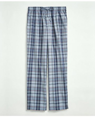 Brooks Brothers Men's Cotton Madras Lounge Pants | Light Blue | Size Medium