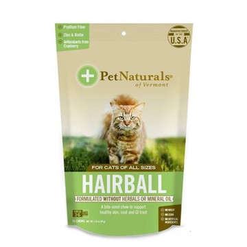 美PetNaturals寶天然【2入組】30粒1.59oz(45g) 健康嚼錠-皮膚好好貓嚼錠(化毛功能) (1PN41-003669) (購買兩件贈送貓草玩具x1 隨機出貨)