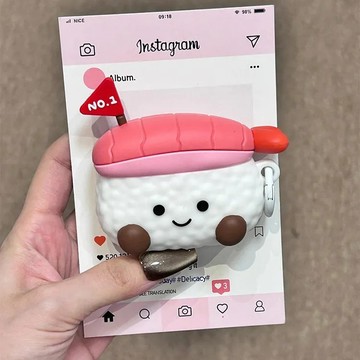 壽司飯糰小人 藍牙耳機套 適用於 Apple Air Pods Pro3 4代 Pro2 1/2代 防摔保護殼