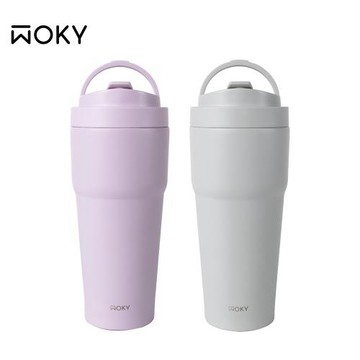 【WOKY 沃廚】本真系列_316不鏽鋼渾圓杯770ml (附矽膠吸管)