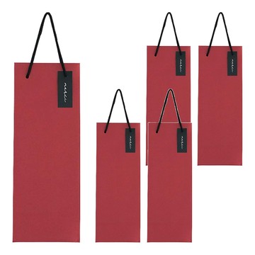 Popo Fancy Merci 紅酒提袋 5入  135 mm寬 x 360 mm長 x 114 mm寬  紅色