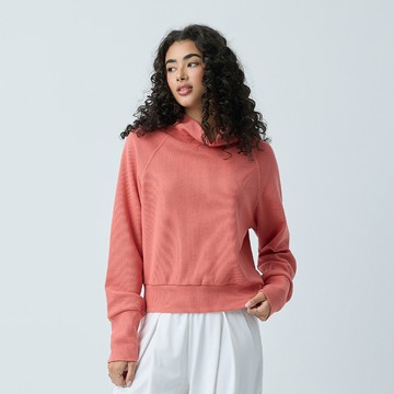 元動力 華夫格縲縈寬鬆堆堆領上衣(桔；S-L)