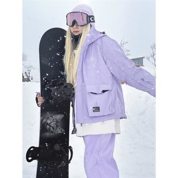 (免運)單雙板滑雪沖鋒褲男冬季高級感滑雪服套裝無性別雪地防水沖鋒衣潮