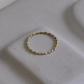 K10扭轉金戒指 / 0.8mm圓線x2 / 可指定尺寸