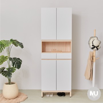 【沐家具Mufurniture】Cube 白楓木2.7尺高鞋櫃/客廳/玄關櫃/收納