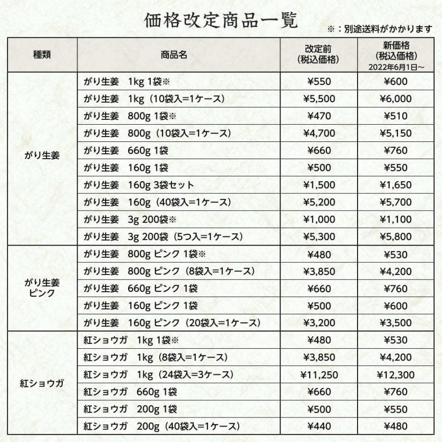 がり生姜 1kg（10袋入り:1ケース） 送料無料(沖縄、離島を除く)  富里出荷