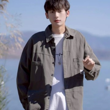 寬鬆百搭 休閒學院風 復古工裝風長袖襯衫 男女情侶款 休閒薄外套 日系男襯衫  BSAY201【FIZZE】