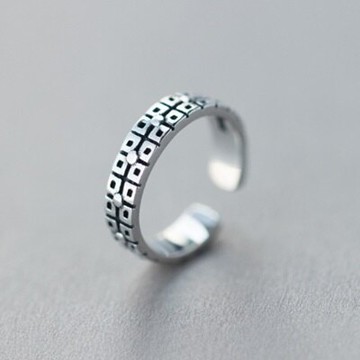 925純銀戒指開口戒-精緻復古個性花紋情人節生日禮物女飾品73dt678【獨家進口】【米蘭精品】